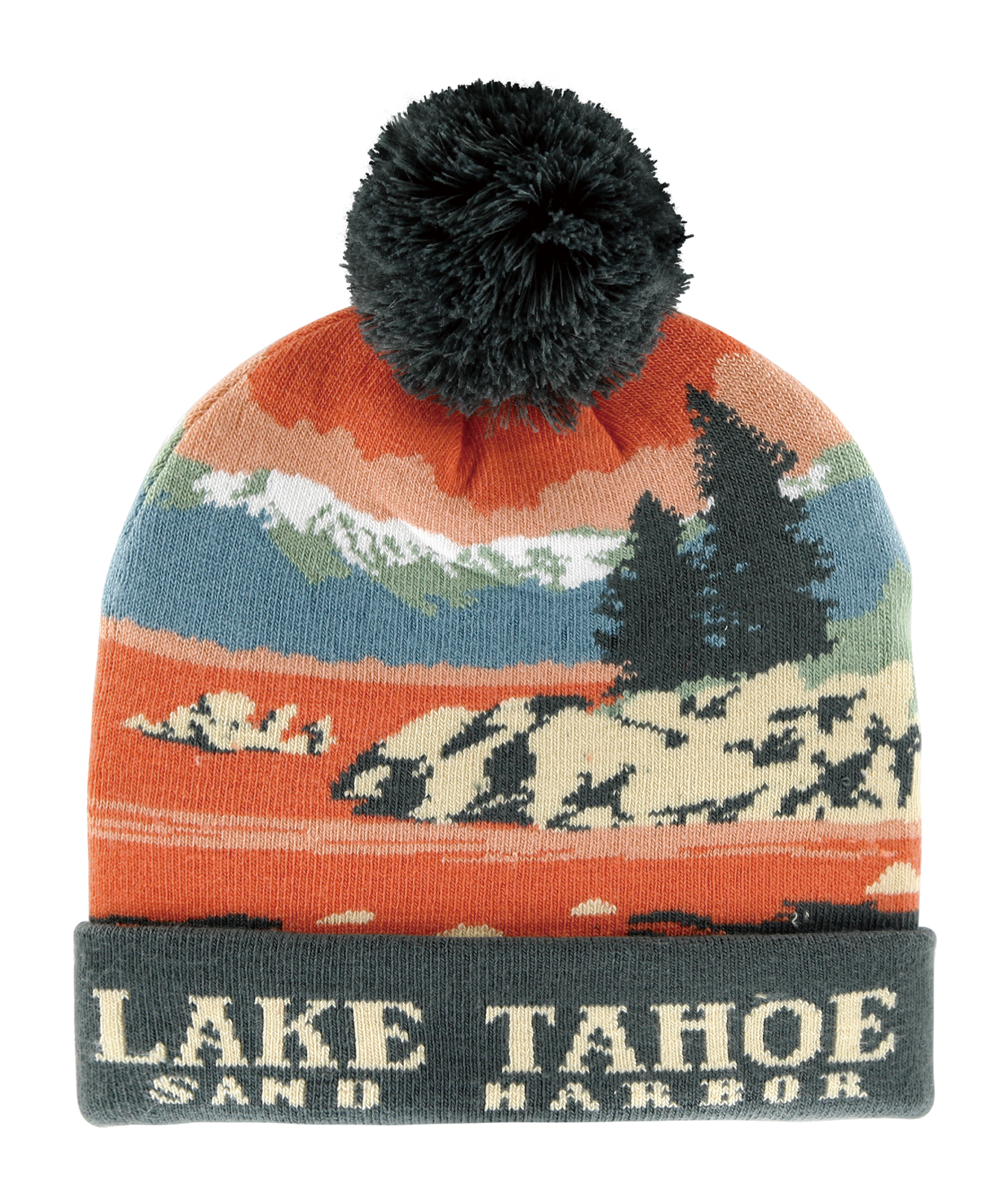 Northern Icons Creations INC - Wholesale Beanie - Uniseks - Lake Tahoe Sand Harbor Scenic Pom Pom Muts voor Buitenliefhebbers0