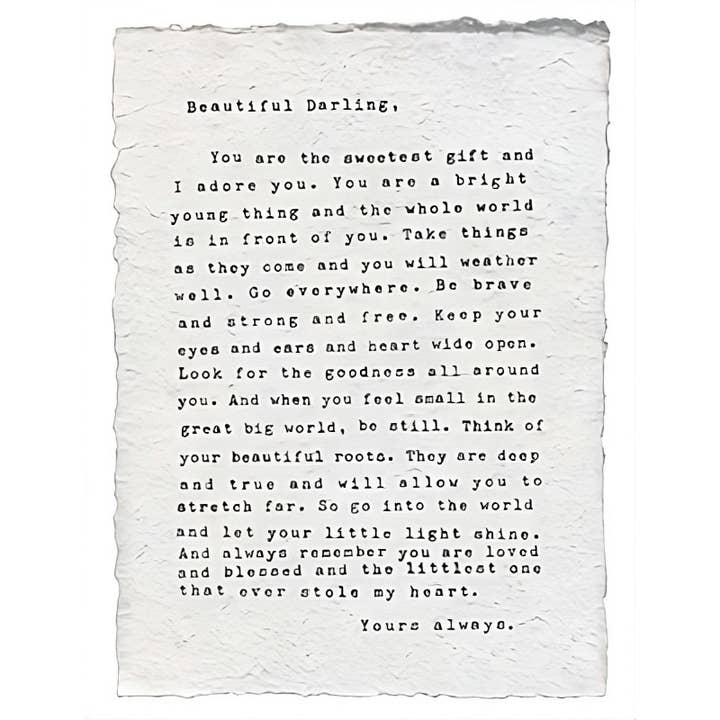 Handmade Paper Print - Letter to Sophie - 12"x16 for wholesale by Sugarboo & Co