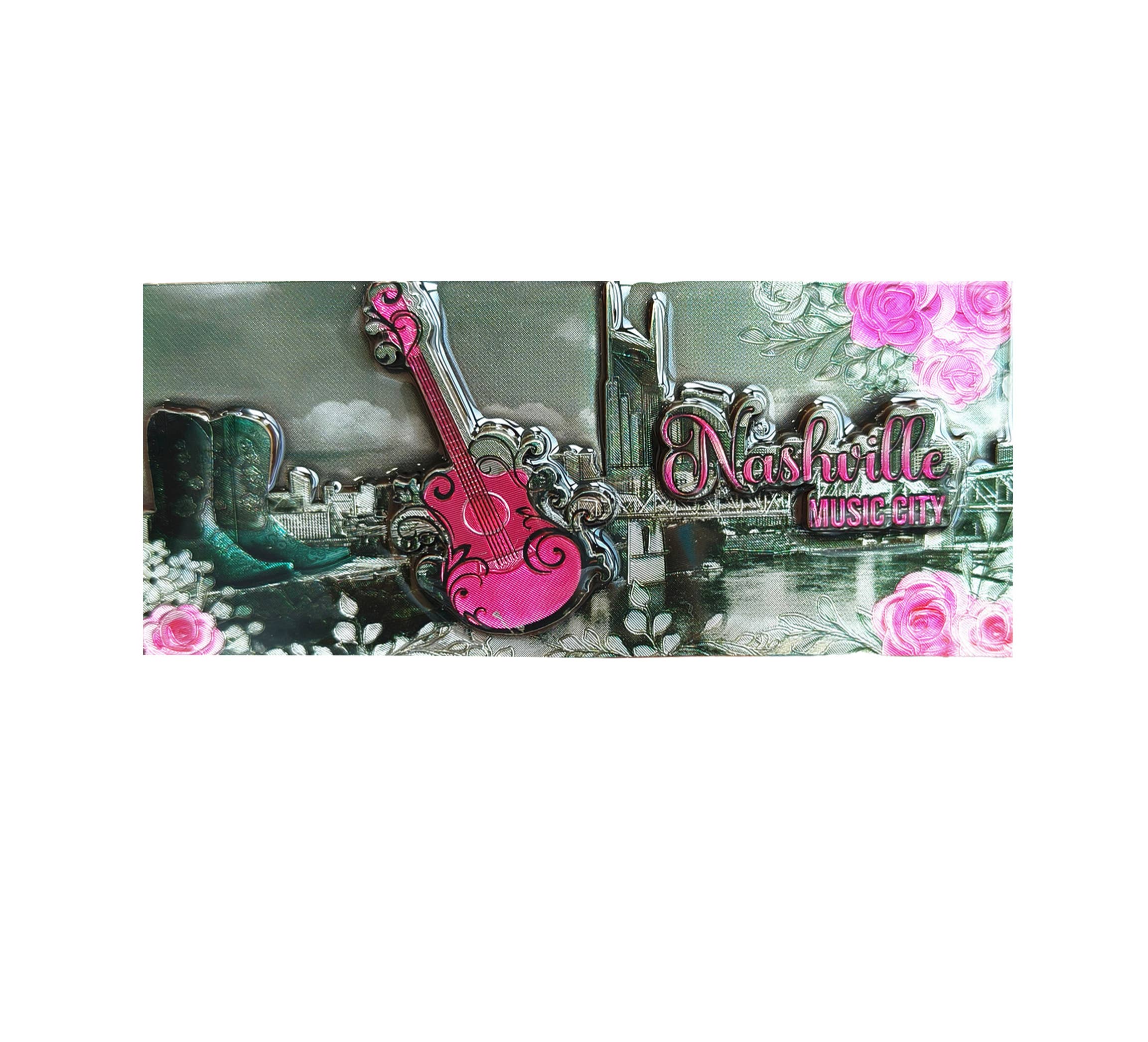 MID-SOUTH PRODUCTS - Wholesale Magnet - Magnet - Nashville Pink Roses Skyline0