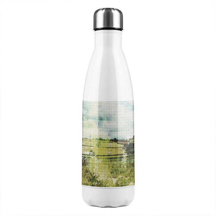 Classic Green Countryside Stainless Steel Bottle for wholesale by Benjamin Tate Design