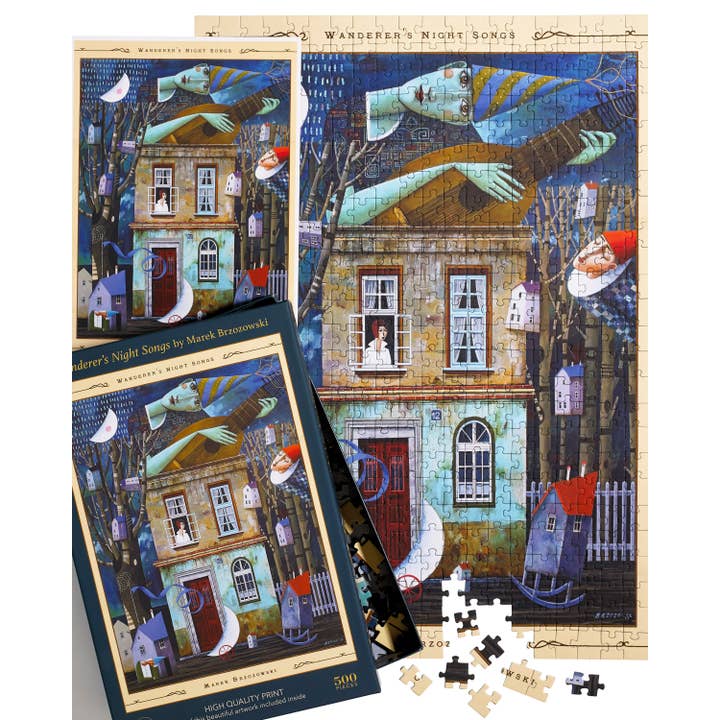 Art & Fable Puzzle Company, LLC - Wholesale Puzzle - Adult - Wanderer's Night Song; 500-pc Velvet-Touch Jigsaw Puzzle
