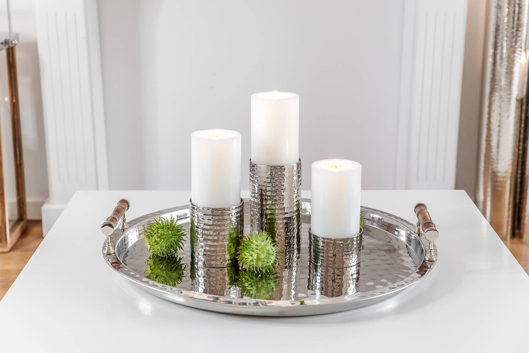 EDZARD - Wholesale Serving Tray - Serving Tray Hugo, Round, Stainless Steel Nickel-Plated4