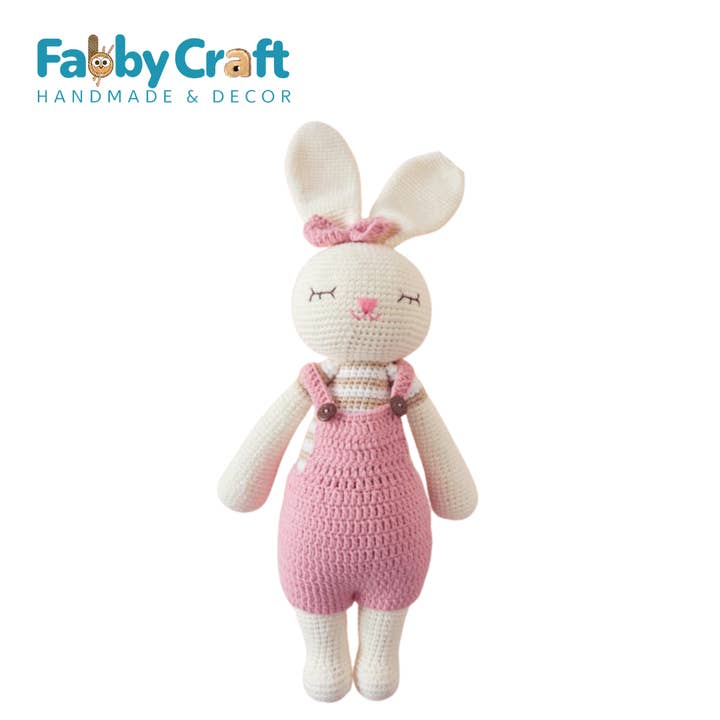 Fabbycraft - Venta al por mayor Material para punto/ganchillo - Animal de ganchillo con forma de conejo Lala Stripes
