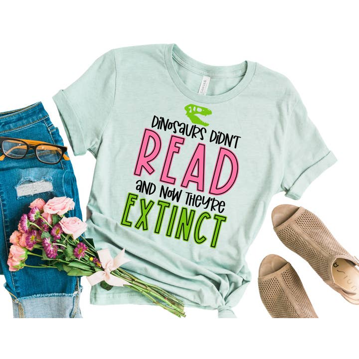 The Shirt Company – wholesale T-shirt med logga - Dam – Dinosaurier läste inte skjorta - lärarskjorta