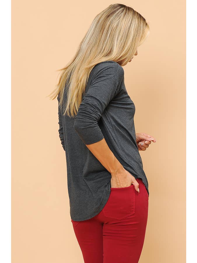 Burgundy Apparel - Wholesale Tunic - Women's - LONG SLEEVE TOP WITH THUMB HOLE21