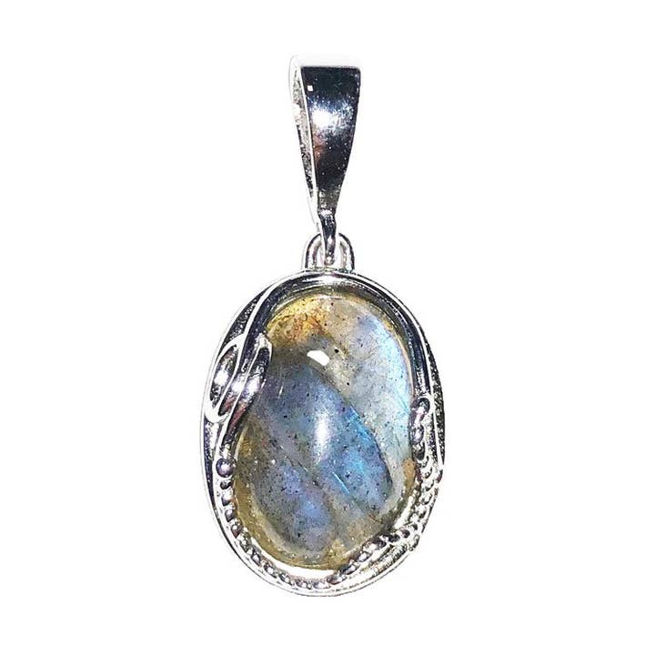 Labradorite “Capucine” Pendant - Oval - Sterling Silver for wholesale by France Mineraux