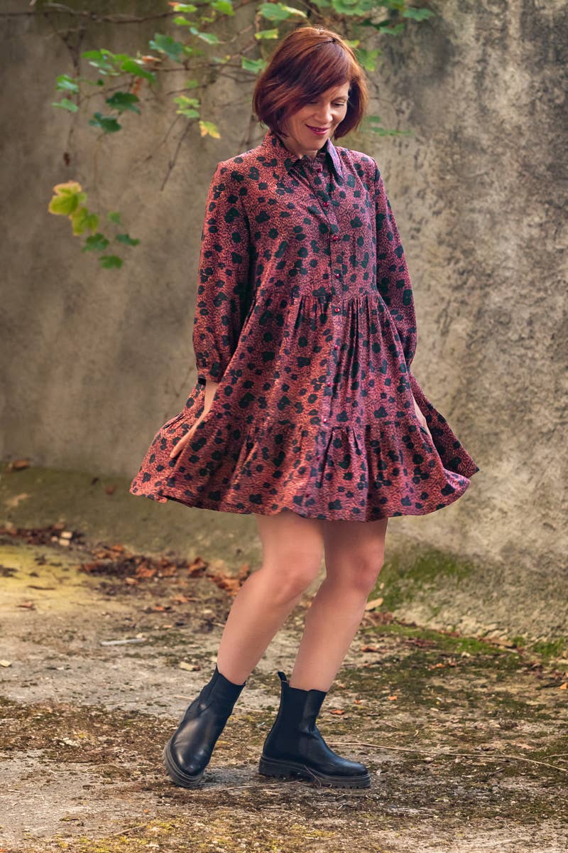 Eglantine et Zoé – Engroshandel Stofbolt – Blue Punti stof i viscose poplin9