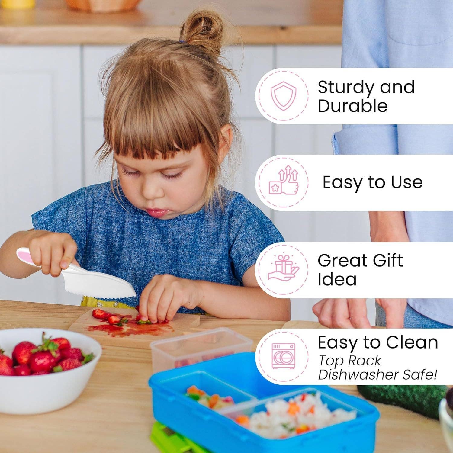 Zulay Kitchen - Wholesale Knife Set - Safety Knife Set for Kids – 3-Piece Montessori Kitchen Tool7