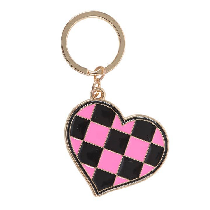 Something Different Wholesale - Wholesale Keychain - Women's - Checkerboard Heart Keyring2