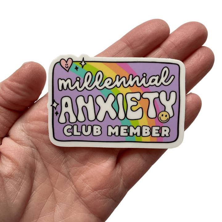 PartyHappier - Wholesale Sticker - Millennial Anxiety Club Vinyl Sticker1