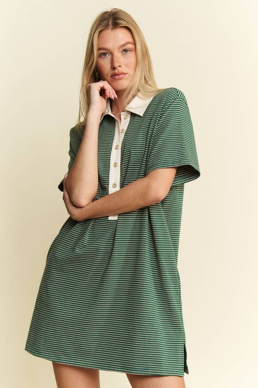 JADE BY JANE – wholesale Dress – Women's – PLUS SIZE PIN STRIPE BUTTON DOWN DRESS7