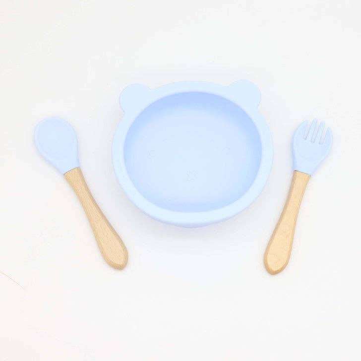 MyKids-USA® - Wholesale Bowl - Kids & Baby - Baby Bear Shape Food Training Silicone Bowl With Spoon Table0