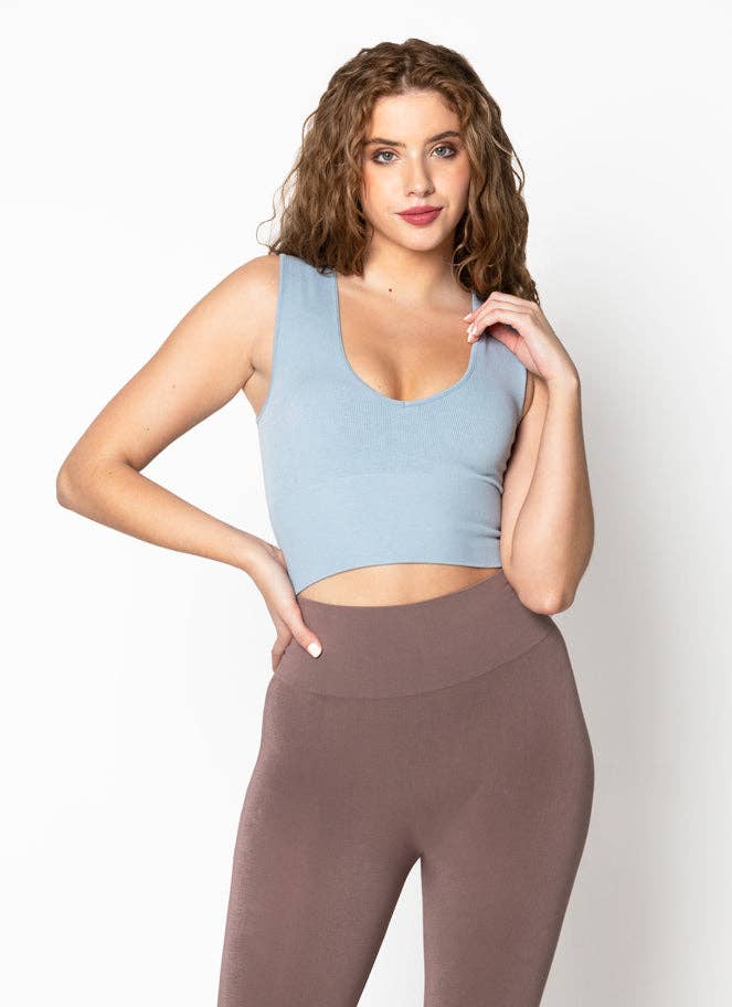 C'est Moi Clothing Co – wholesale Knit top – Women's – Bamboo Deep V Rib Top- CEBT100217