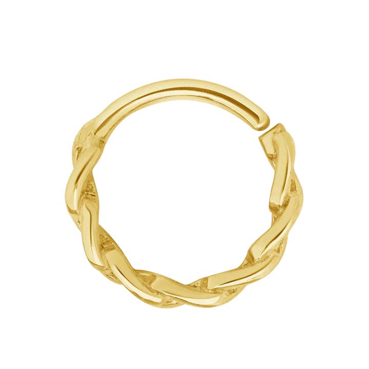 Chain Link Seamless Ring – 14K Gold Cup & Divot Design for wholesale by Piercing-zone