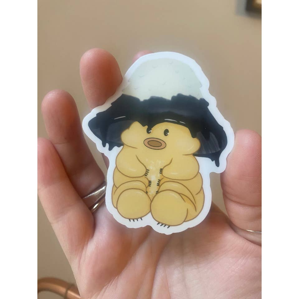 Mushroom Tardigrade Matte Waterproof Vinyl Sticker for wholesale by Moss and Piglets