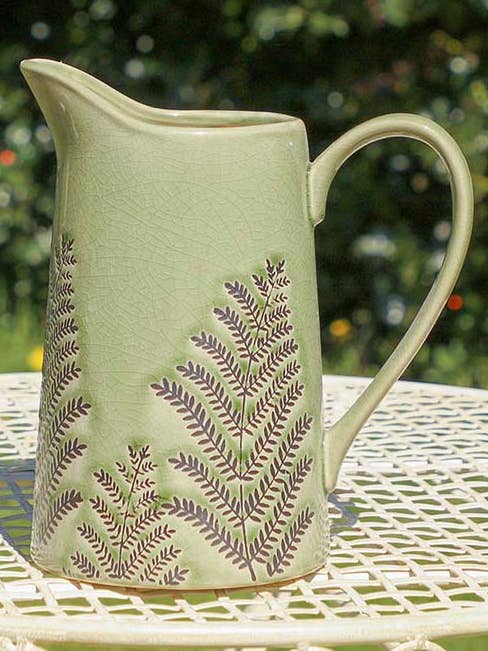 Green Fern Pitcher Jug Vase for wholesale by Dibor