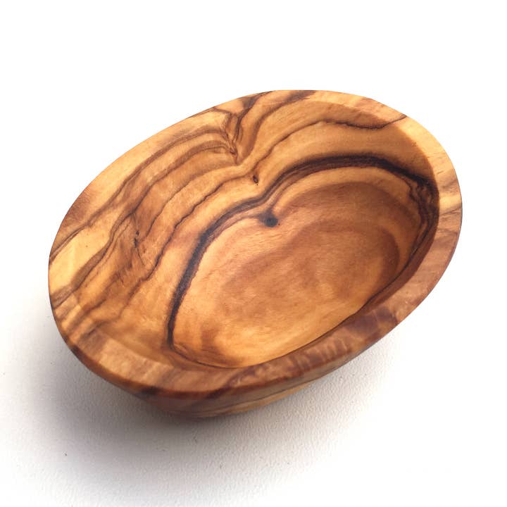 mini bowl oval bowl handmade from olive wood for wholesale by medina mood
