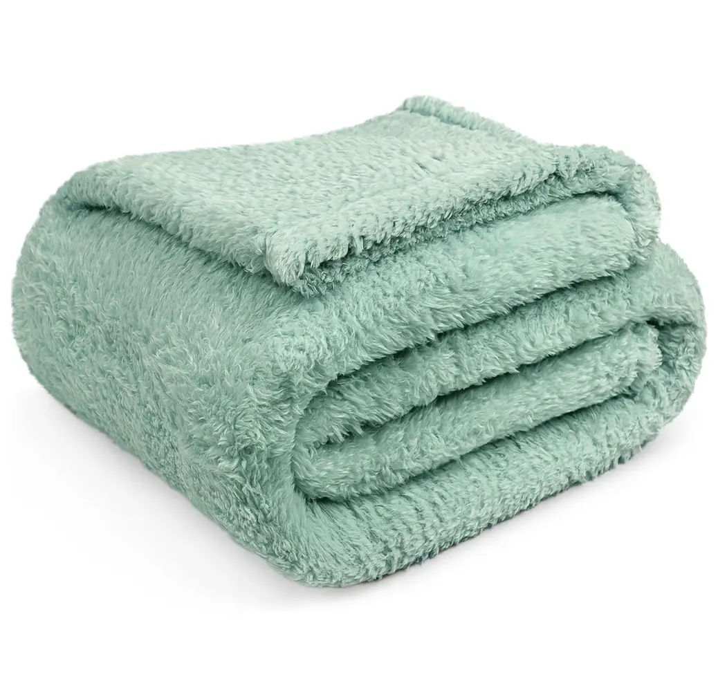 home mart goods - Wholesale Throw Blanket - 50"x60" Mint Sherpa Soft Warm Cozy Bed Throw Blanket1