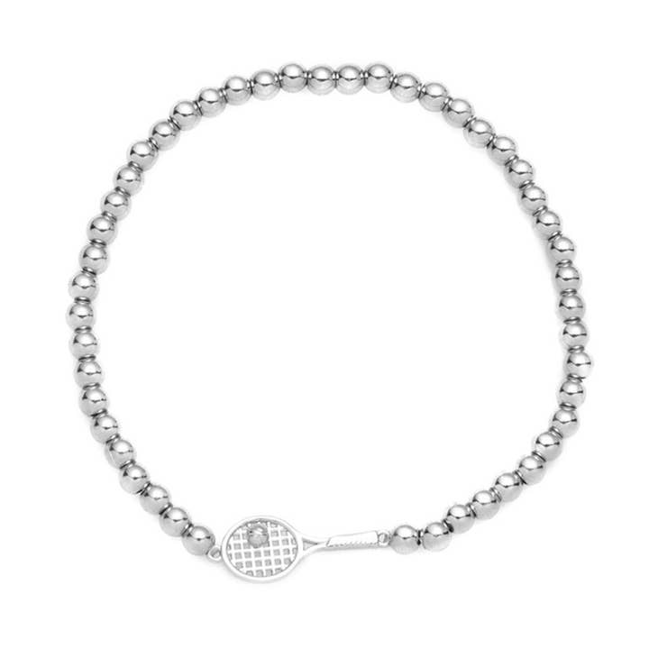 Tennisracket charme guld perle lagdelte armbånd 18K forgyldt for engroshandel hos Sportybella