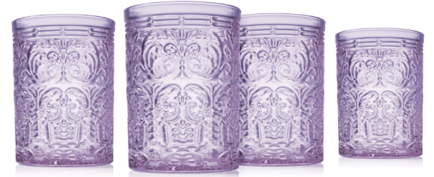 Godinger - Vente Verre/tasse - Ensemble de quatre verres à whisky Jax doubles anciens - lavande0