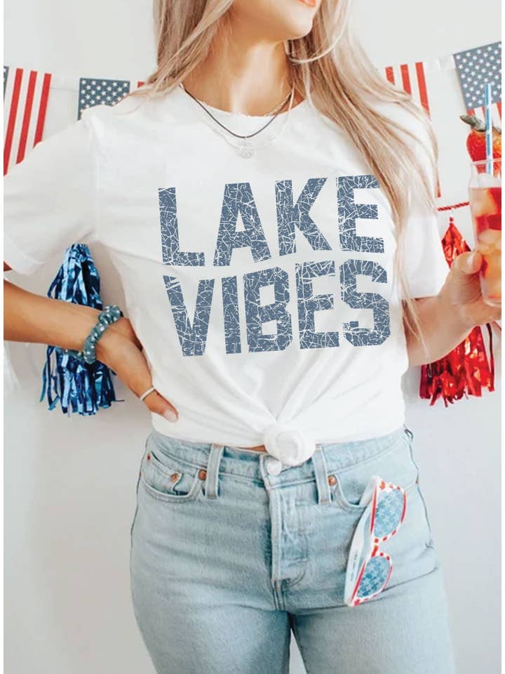 Rustee Clothing - Wholesale Screen Printed T-Shirt - Women's - LAKE VIBES GRAPHIC TSHIRTS