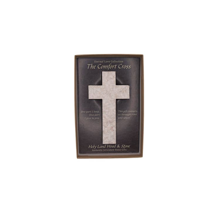 Holy Land Wood and Stone - Wholesale Wall Cross - Jerusalem Stone Comfort Cross - Separation1