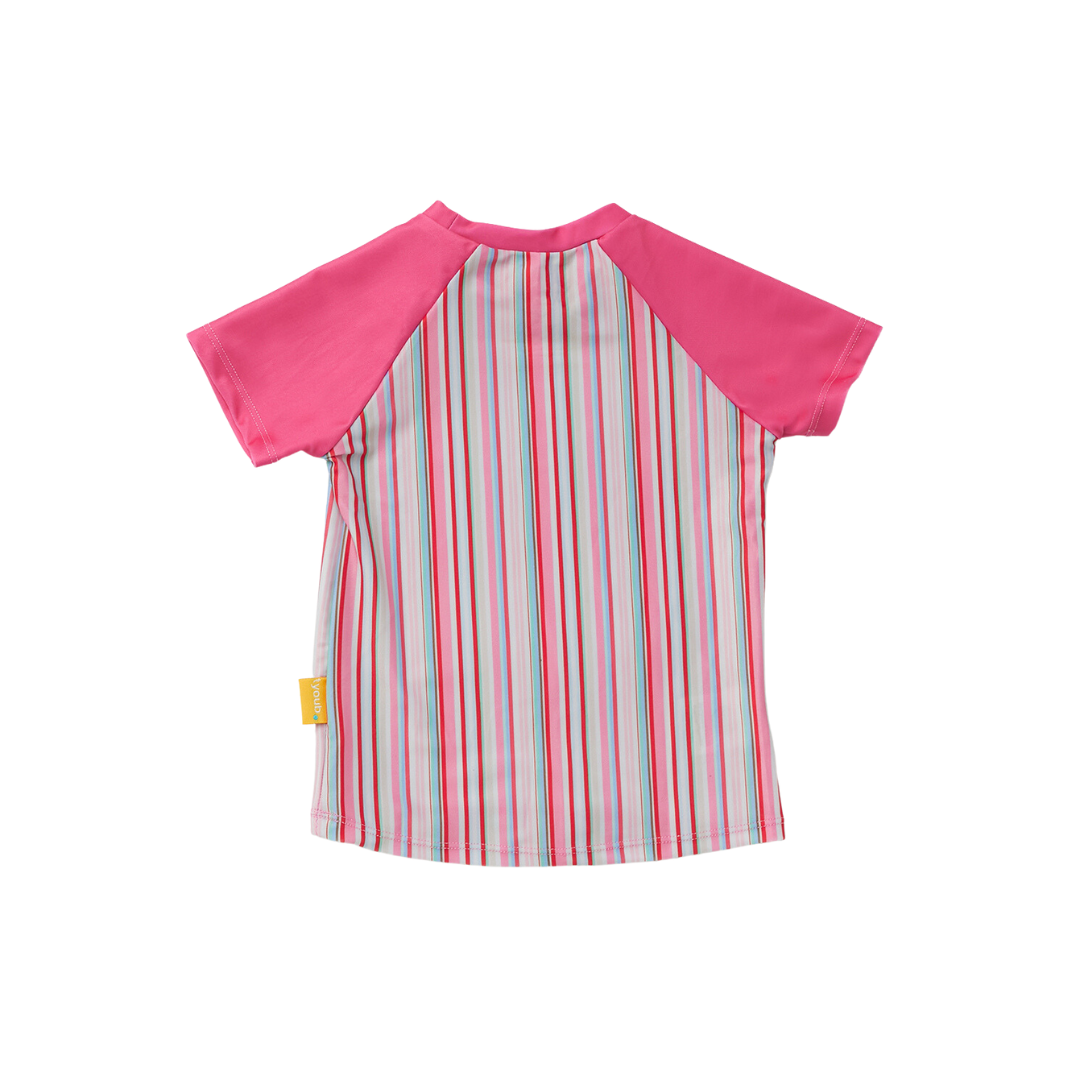 Tyoub - Wholesale Rashguard - Kids - Tyoub Kids Short Sleeve Rash Guard UPF50+ Gelato Stripe1