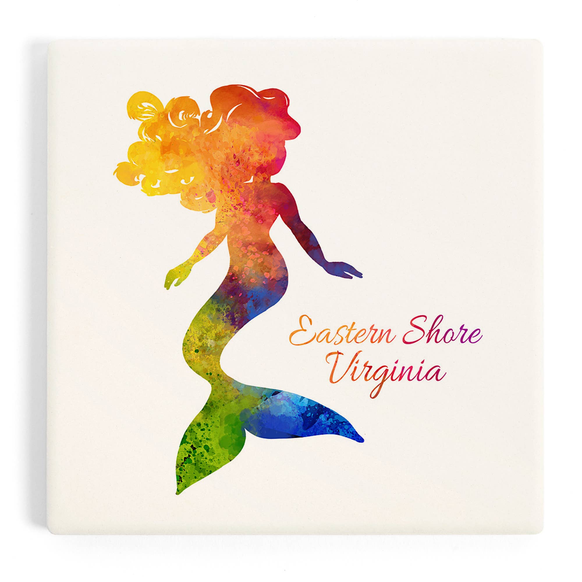 Lantern Press – wholesale Coasters – Ceramic Coaster Eastern Shore, Virigina, Watercolor Merma…0