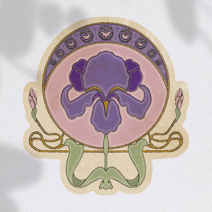 Cluster Funk Studio - Wholesale Sticker - Art Nouveau Iris Sticker