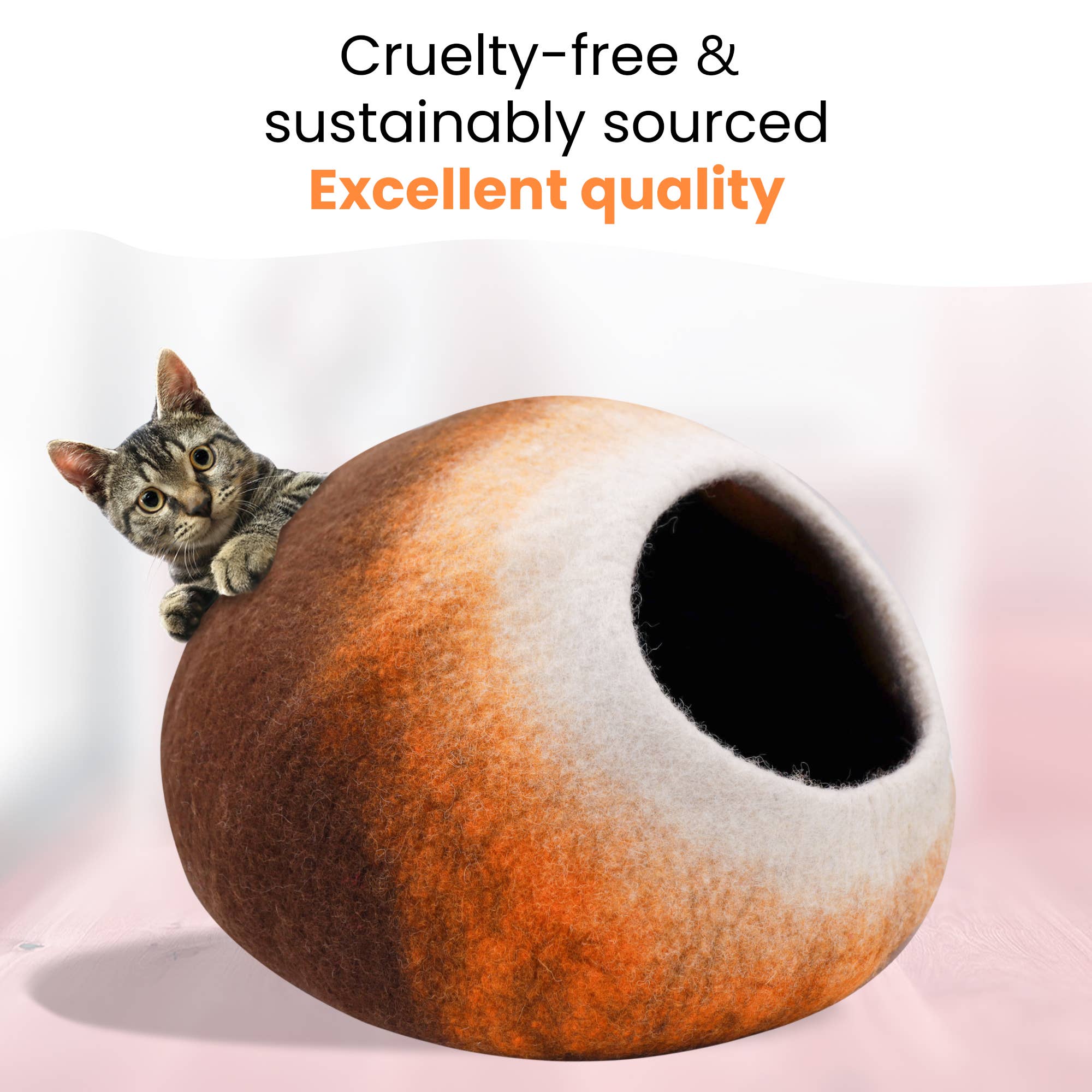 Lungta Imports – casota - Gato e cão por atacado – Caverna para Gatos de Lã Tingida à Mão / Cama e Casa Quente para Gatos16