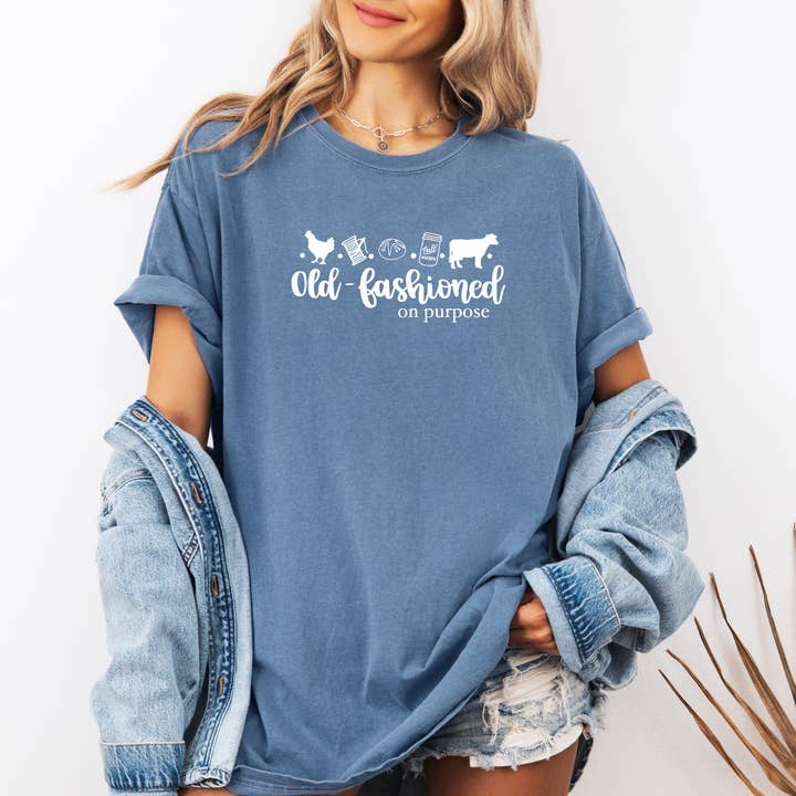 Old Fashioned Western Tee - Chicken Fall Graphic Tee for wholesale by Wholehearted Motherhood and Co.