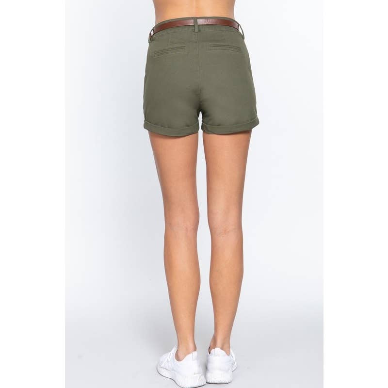 Paperdoll - Wholesale Shorts - Women's - COTTON-SPAN TWILL BELTED SHORT PANTS 15