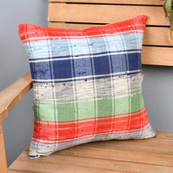 Coussin Kilim à Carreaux, Décor Ethnique de Ferme, 40x40-24489 pour la vente par The Loom Wholesale