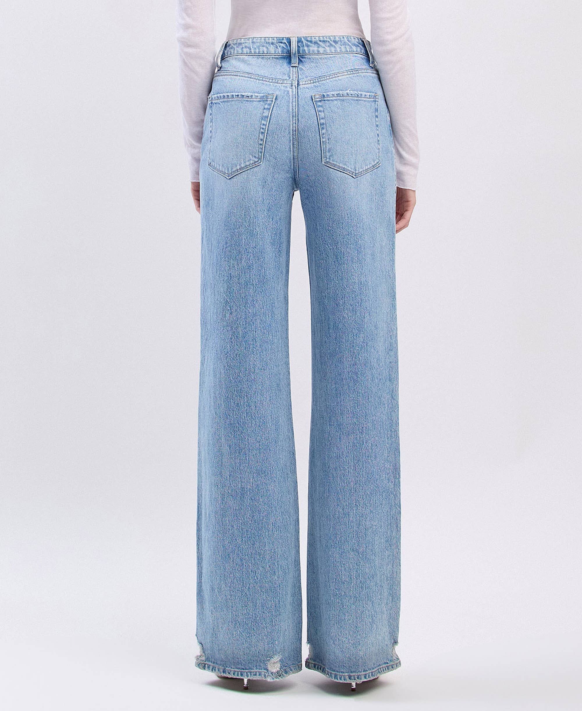 GENEALOGY SUPER HIGH RISE BAGGY WIDE LEG JEANS T6572 for wholesale on Faire9