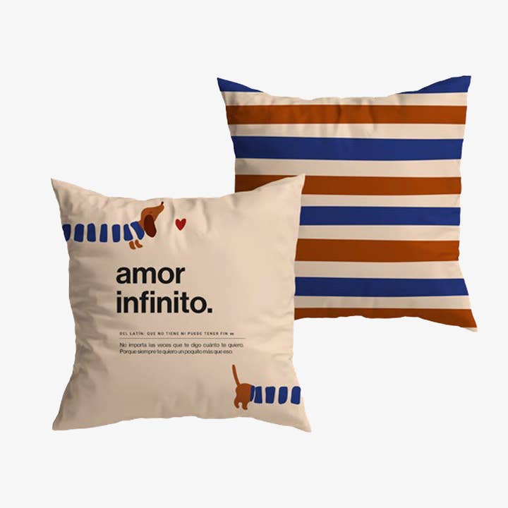 Housse de coussin "Amour infini" Définition Teckel pour la vente par UO