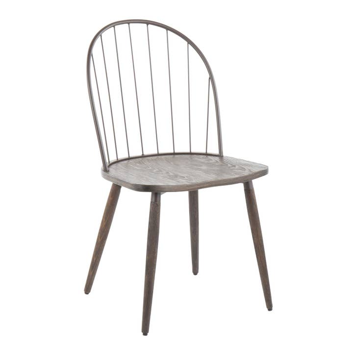 Black Metal Black Wood Riley High Back Chair - Set of 2 for wholesale on Faire5