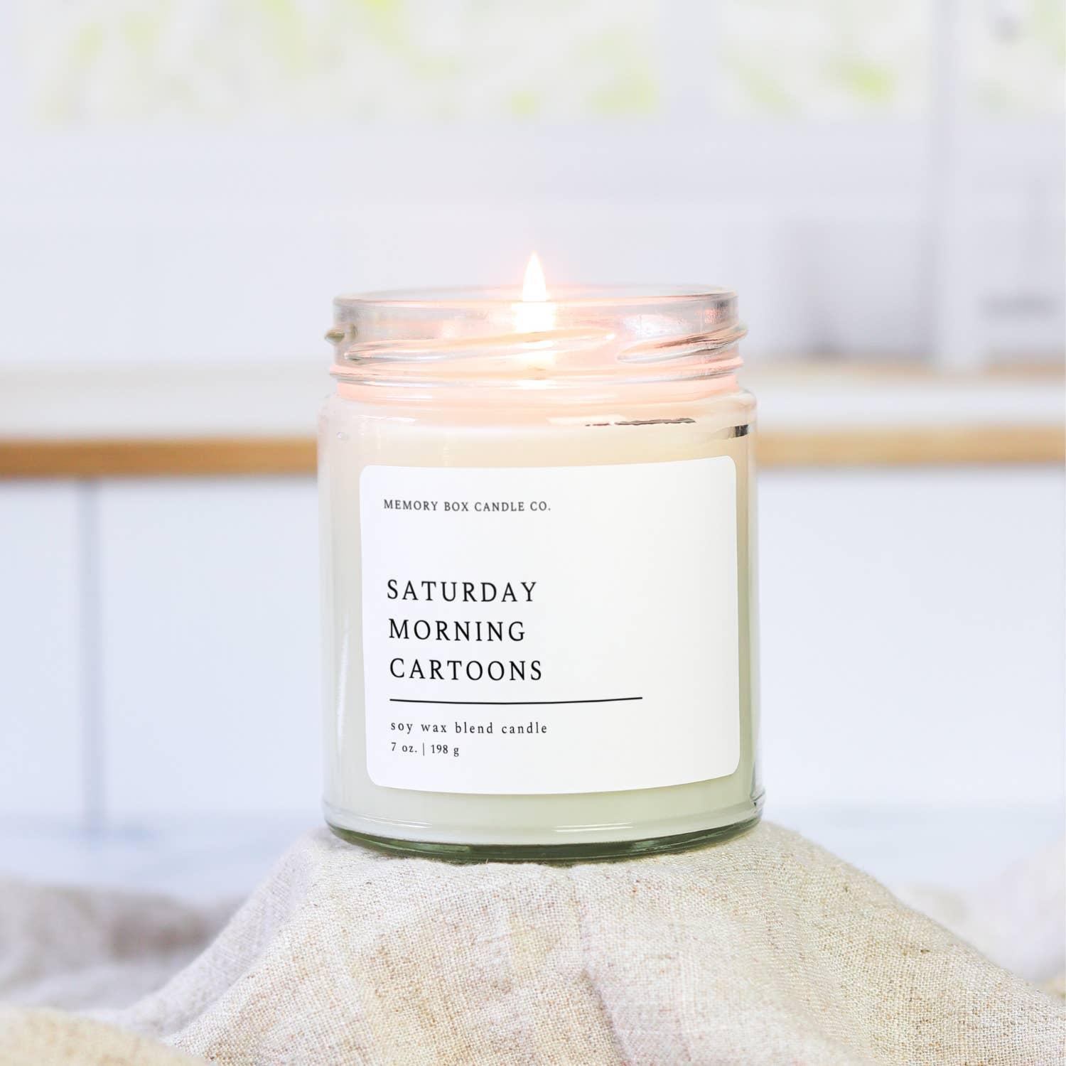 Memory Box Candle Co. - Wholesale Jar/Filled Candle - Saturday Morning Cartoons - 7 oz. Clear Glass Soy Candle
