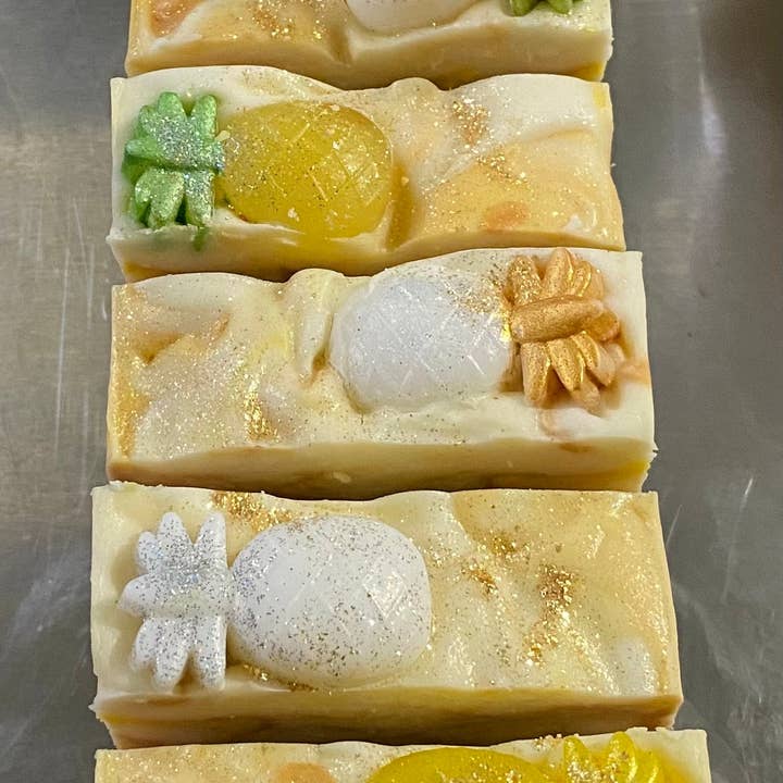 Pineapple & Coconut Milk for wholesale by Saltwater Artisan Soaps