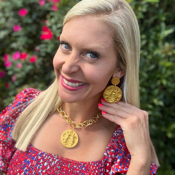 Hidden Truth Jewelry - Wholesale Dangle Earrings - Bee Double Dangles1