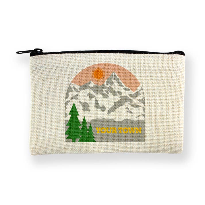 Personalized City Small Pouch - Snow Mountains View for wholesale by Rock Scissor Paper