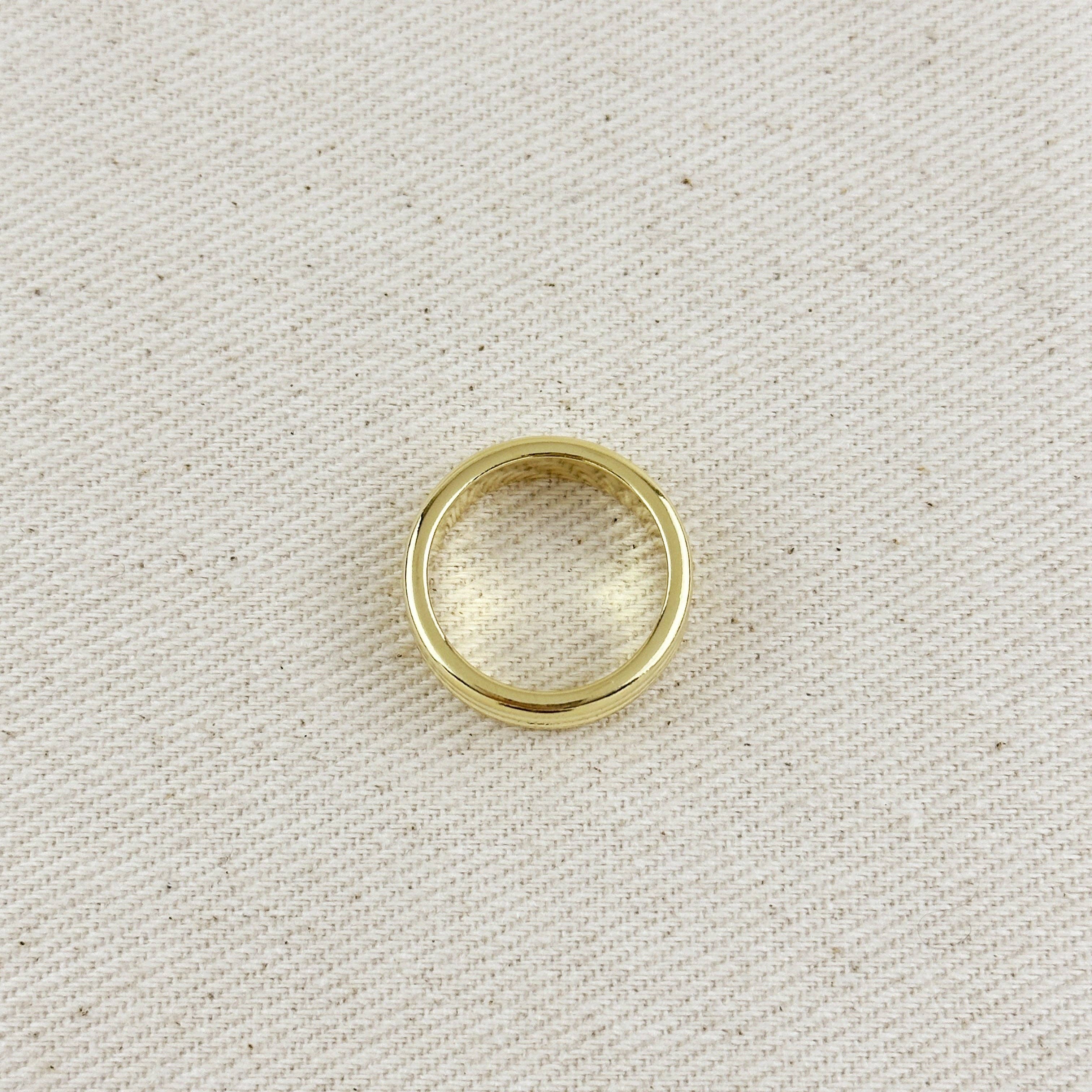 GoldFi - Venta al por mayor Anillo de banda/apilable - Anillo de banda con triple ranura chapado en oro de 18 quilates4