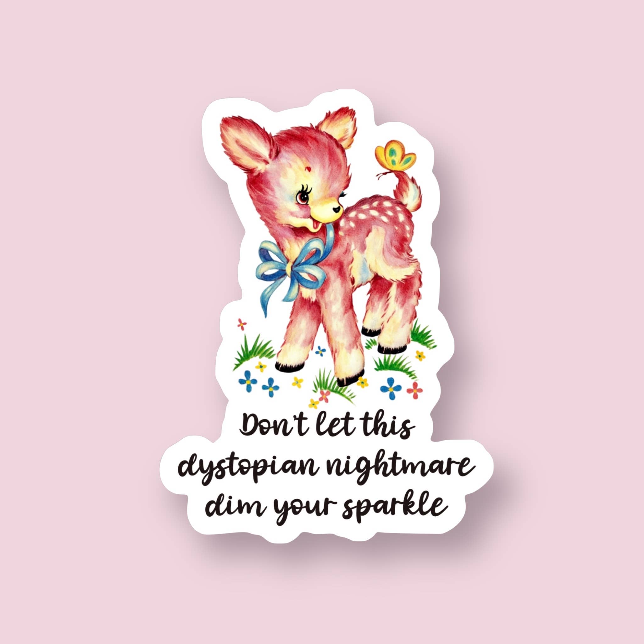 Ace the Pitmatian Co – wholesale Klistermärke – Låt inte denna dystopiska mardröm dämpa din glittrande klistermärke