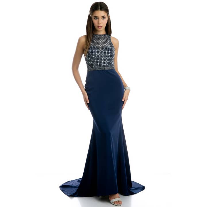 Juliet - Wholesale Gown - Women's - FITTED DRESS WITH BEADED BODICE EVENING GOWN