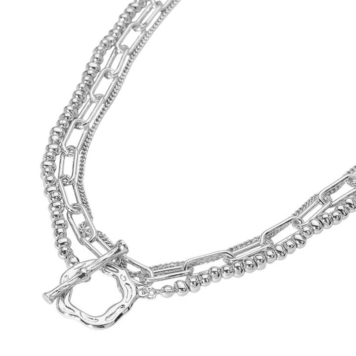 Sensibling Corp. - Wholesale Link & Chain Necklace - 2PCS - Metal Chain Toggle Closure Necklaces