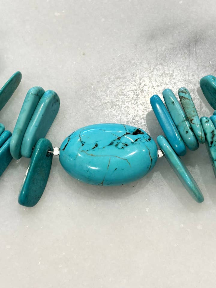 Paddles of Turquoise (Gemstone Choker) for wholesale by Meditate With Mala, LLC