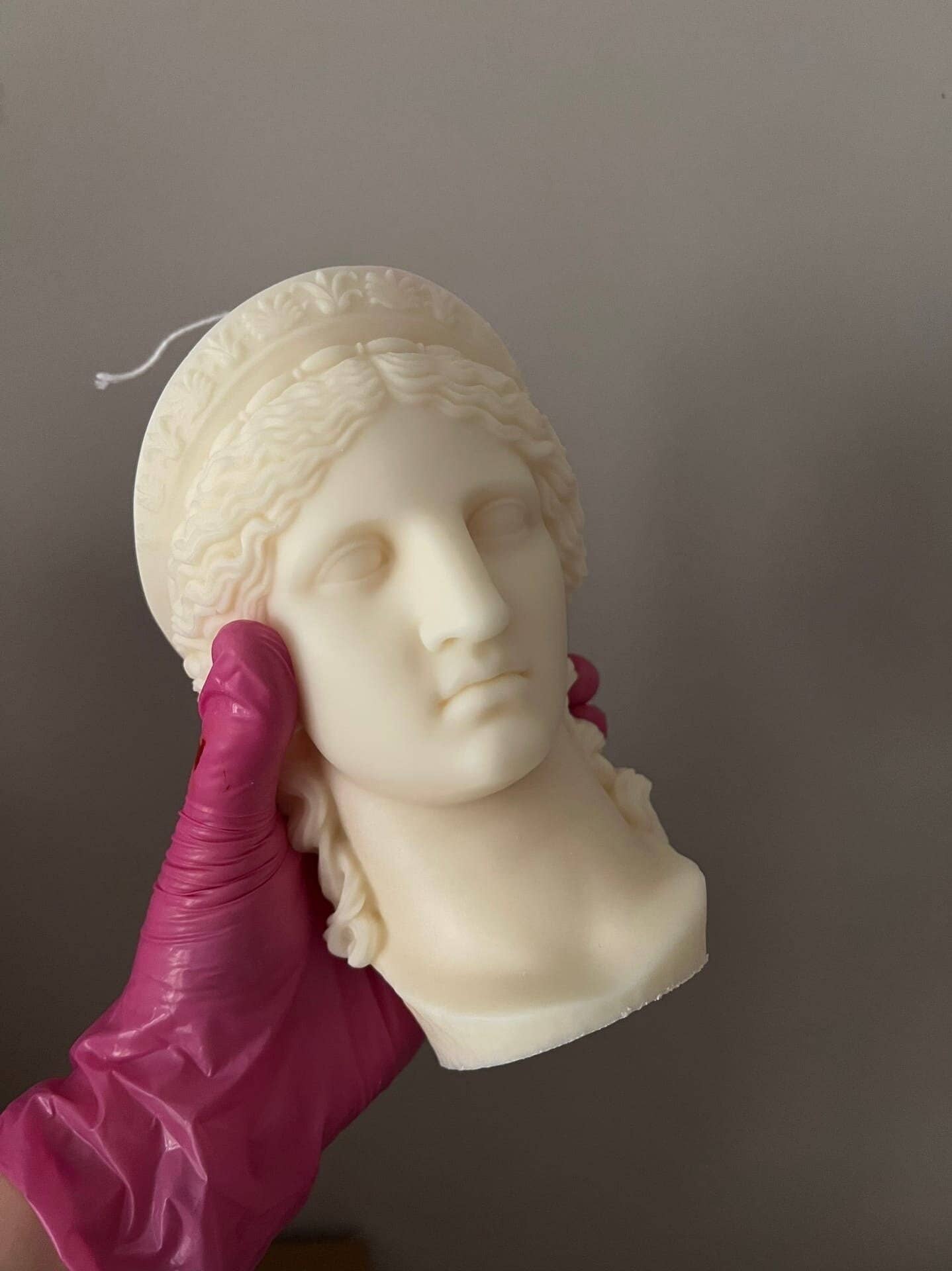 Agaboo Candle - Wholesale Novelty Candle - Hera Greek Goddess Bust Statue Candle 7.5x4in - Sculptural5