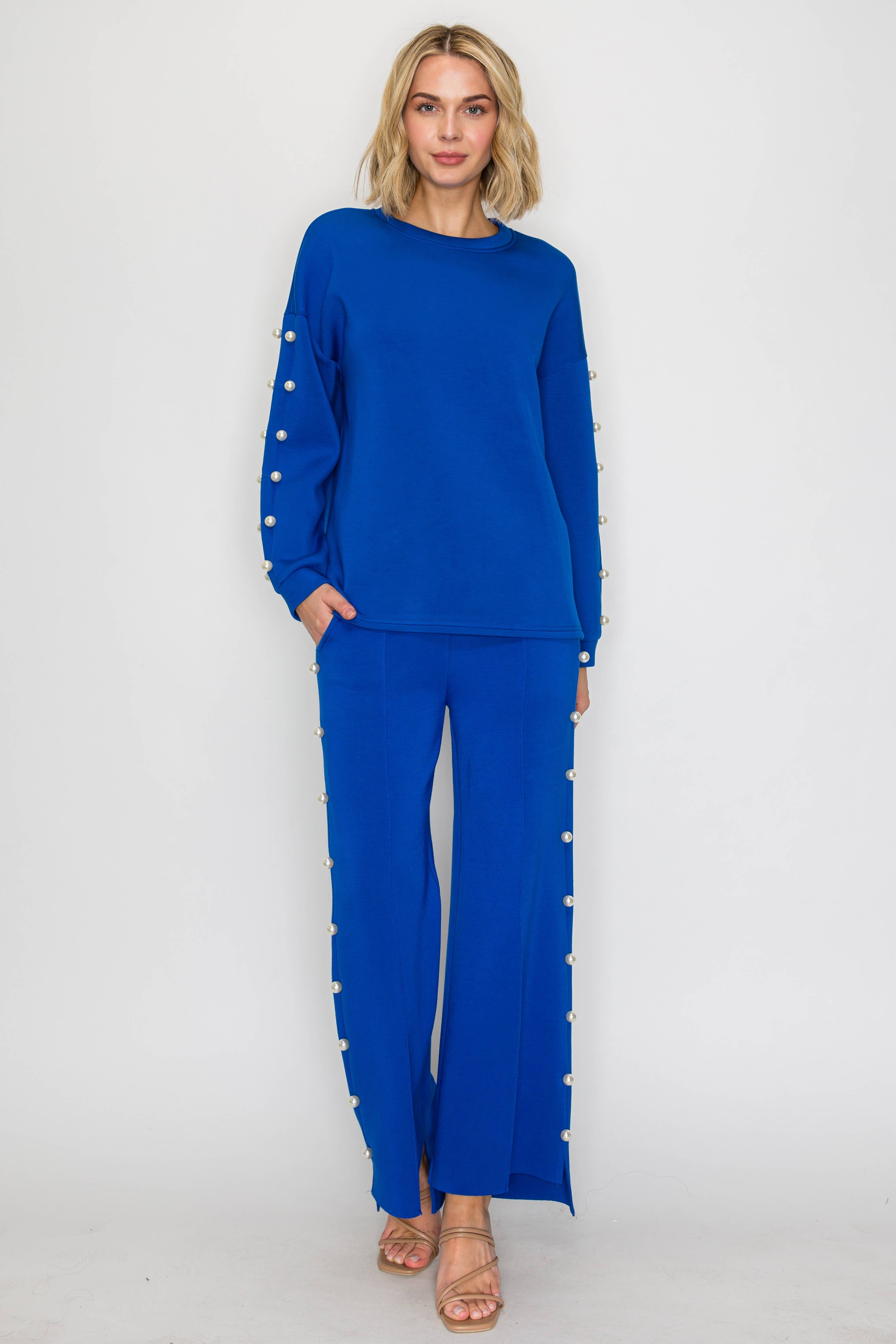 Joh Apparel - Venta al por mayor Jersey corto de punto - Mujer - Top de perlas Katri Stretch French Scuba20