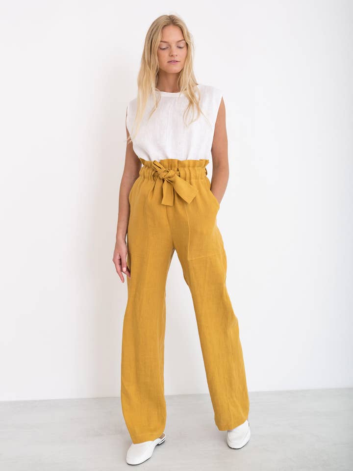 Juliet Wide Leg Linen Pants for wholesale by Love and Confuse