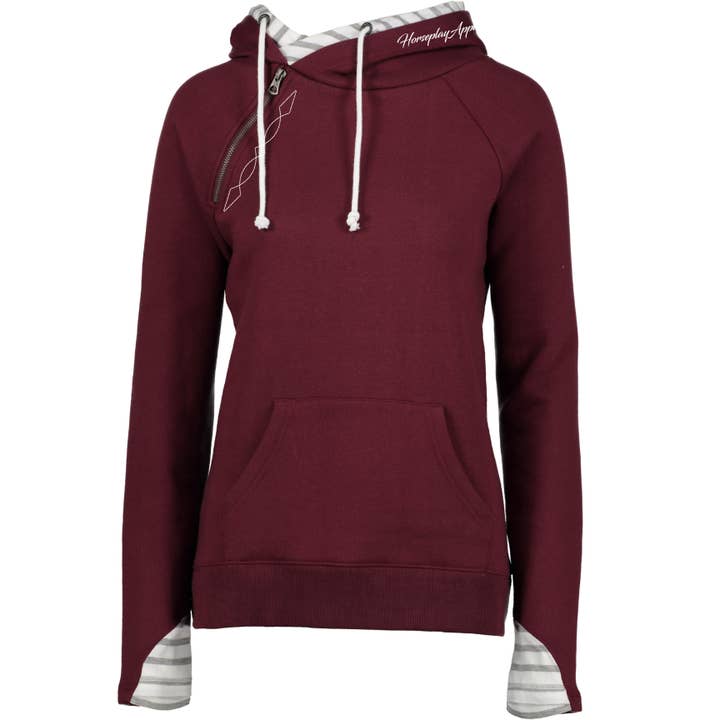 Fancy Stitch Hoodie: Cranberry for wholesale by Horseplay Apparel