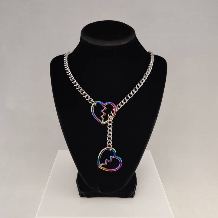 Rainbow Heart Breaker slip chain for wholesale by Altcultures